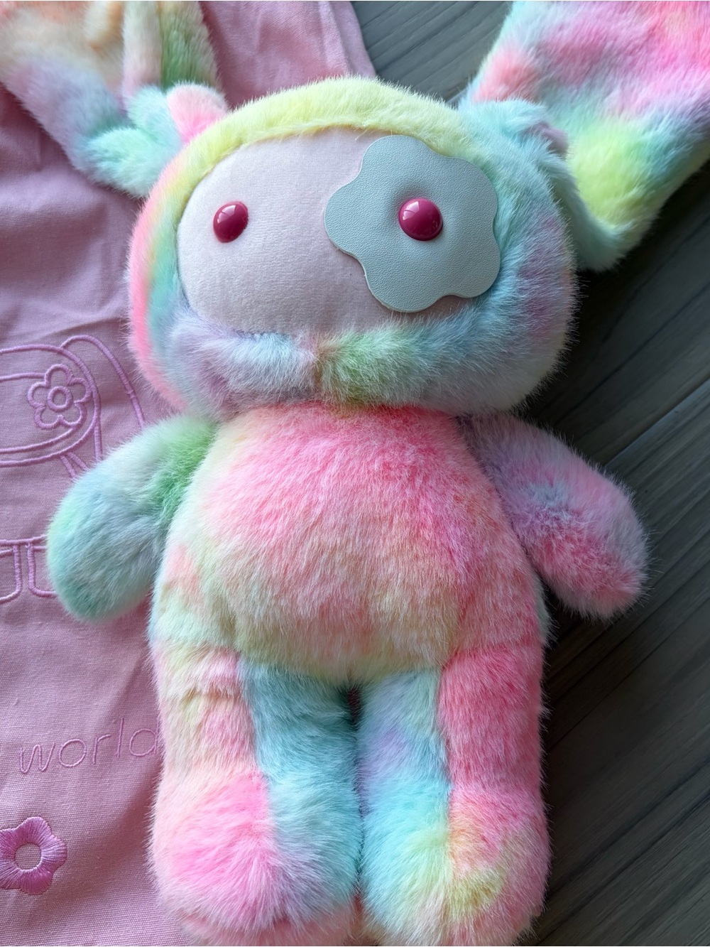 Juju World Pastel Rainbow Bunny Plush - Picture 2 of 3